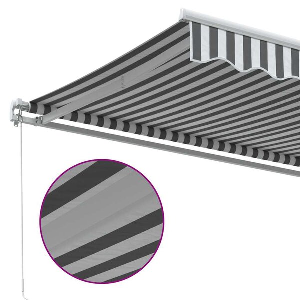 VidaXL antracitszürke-fehér kézzel kihúzható napellenző 600 x 300 cm