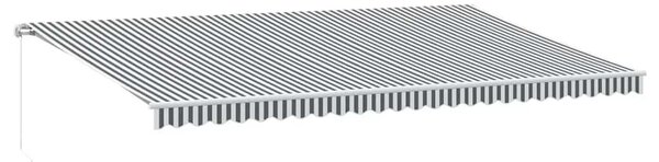 VidaXL antracitszürke-fehér kézzel kihúzható napellenző 600 x 300 cm