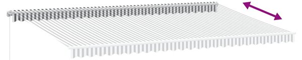 VidaXL antracitszürke-fehér kézzel kihúzható napellenző 600 x 300 cm