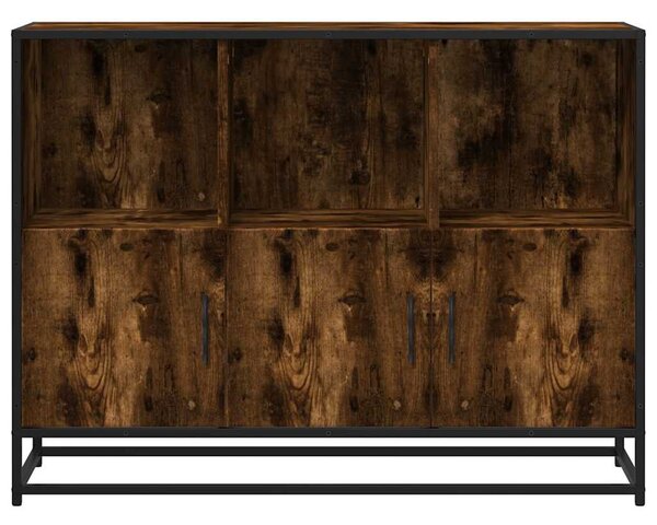 Sonoma tölgy színű szerelt fa tálalószekrény 100x35x76 cm