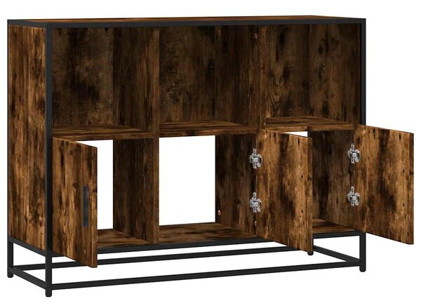 Sonoma tölgy színű szerelt fa tálalószekrény 100x35x76 cm