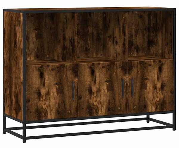 Sonoma tölgy színű szerelt fa tálalószekrény 100x35x76 cm