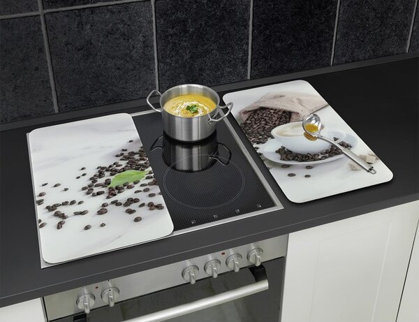 Edzett üveg tűzhely fedőlap szett 2 db-os 52x30 cm Café Aromatica – Maximex