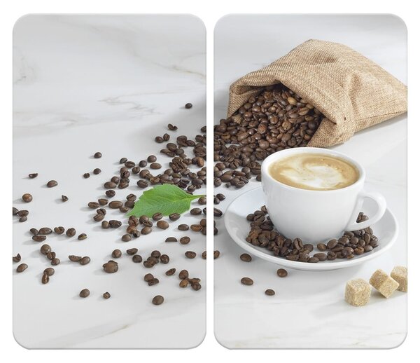 Edzett üveg tűzhely fedőlap szett 2 db-os 52x30 cm Café Aromatica – Maximex
