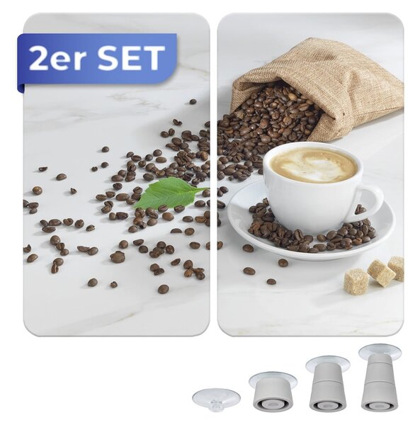 Edzett üveg tűzhely fedőlap szett 2 db-os 52x30 cm Café Aromatica – Maximex