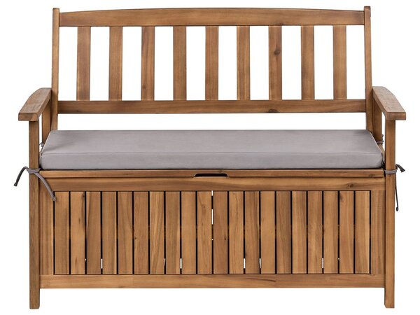 Kerti pad ülőpárnával SOVANA 120 cm Ágyneműtartóval Akácfa Szürke