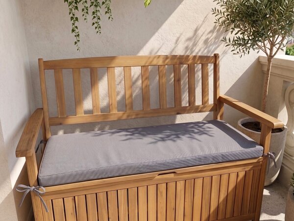 Kerti pad ülőpárnával SOVANA 120 cm Ágyneműtartóval Akácfa Szürke