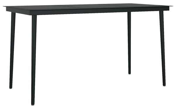 5 részes fekete polyrattan üveg kerti étkezőgarnitúra párnákkal