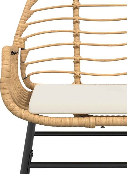 5 észes barna polyrattan üveg kerti étkezőgarnitúra párnával