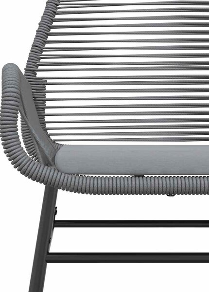 3 részes szürke polyrattan üveg kerti étkezőgarnitúra párnával
