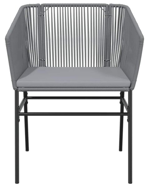 7 részes szürke polyrattan üveg kerti étkezőgarnitúra párnával
