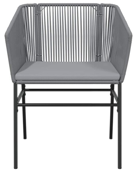 5 részes szürke polyrattan üveg kerti étkezőgarnitúra párnával