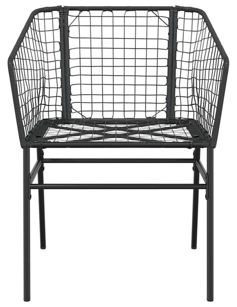 5 részes fekete polyrattan üveg kerti étkezőgarnitúra