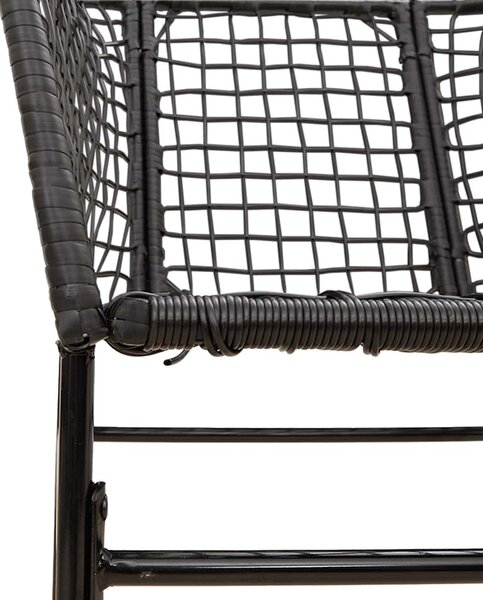 2 db fekete polyrattan kerti szék