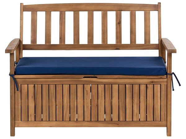 Kerti pad ülőpárnával SOVANA 120 cm Ágyneműtartóval Akácfa Kék