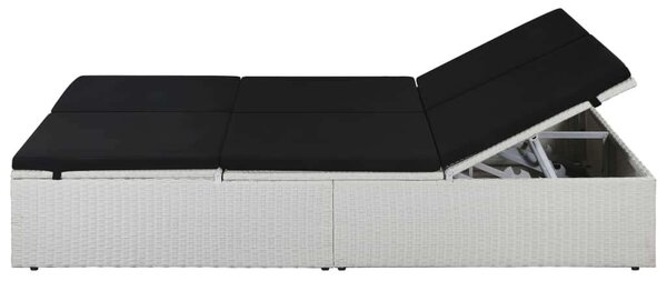 RelaxDays - Polyrattan Napozóágy - Fehér - 194x120cm