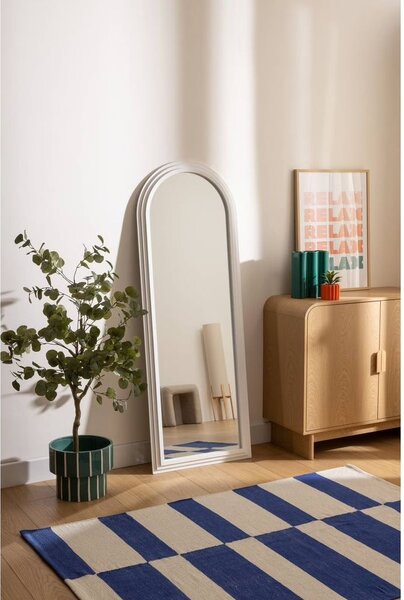 Ívelt fali tükör fehér MDF kerettel 160 x 58 cm - ÉCLIPSE