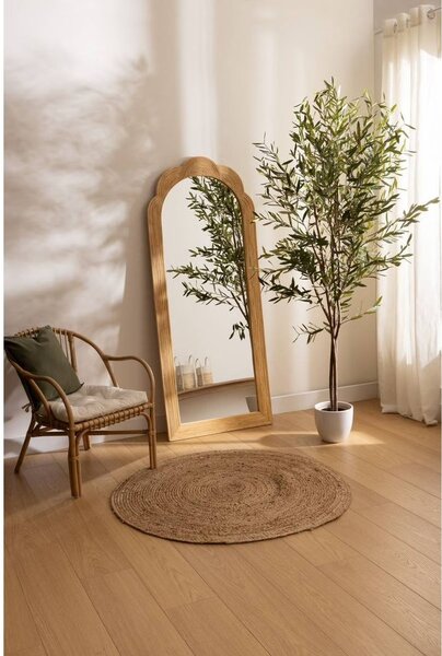 Ívelt fali tükör rattan kerettel 170 x 70 cm - ROSEAU
