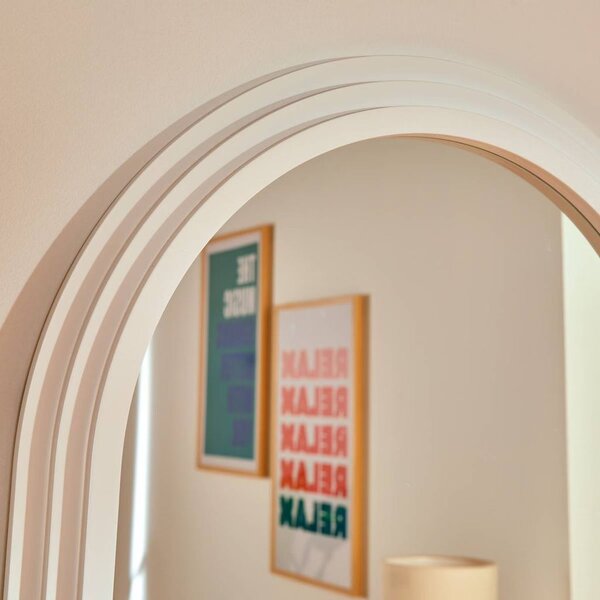 Ívelt fali tükör fehér MDF kerettel 160 x 58 cm - ÉCLIPSE