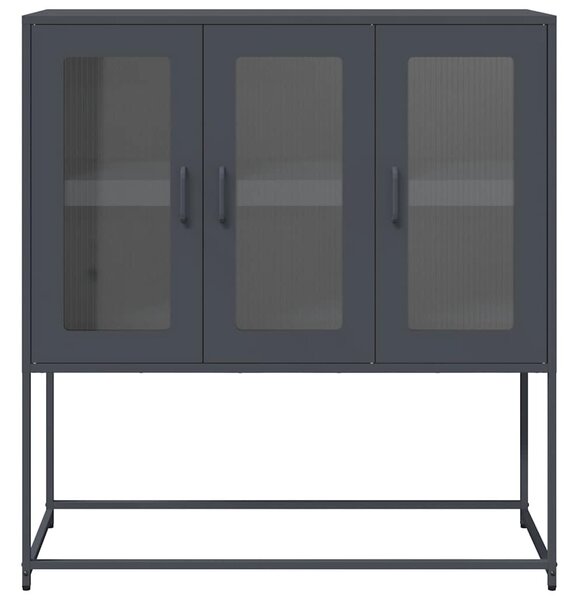 Antracit hidegen hengerelt acél tálalószekrény 100,5x39x107 cm