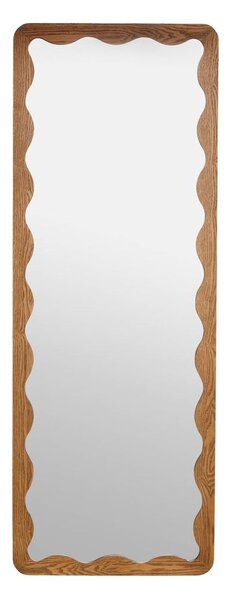 Hullámos tükör barna MDF kerettel 165 x 61 cm - ONDINE