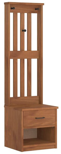 SANDNES tömör fenyőfa előszobafa 45x40x159,5 cm