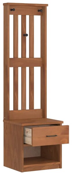 SANDNES tömör fenyőfa előszobafa 45x40x159,5 cm