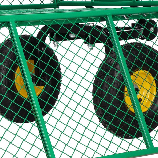 Springos összecsukható kerti Kézikocsi, 400kg teherbírás - Zöld
