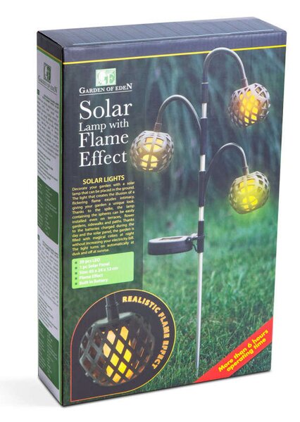 Leszúrható szolár lámpa - lánghatással - 5 gömb - 7 cm - 30 LED