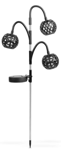 Leszúrható szolár lámpa - lánghatással - 5 gömb - 7 cm - 30 LED