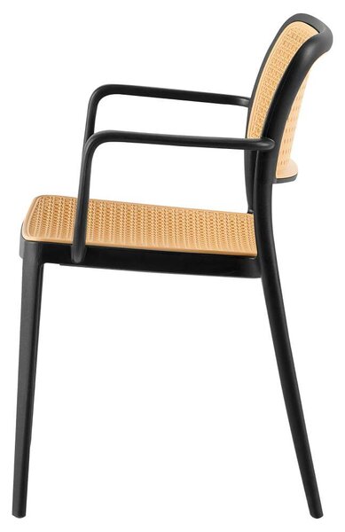Rakásolható szék, fekete/bézs, RAVID TYP 2