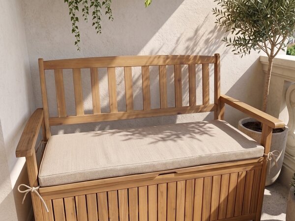 Kerti pad ülőpárnával SOVANA 120 cm Ágyneműtartóval Akácfa Bézs