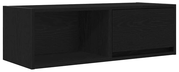 2 db fekete tölgy színű szerelt fa TV-szekrény 80x31x25,5 cm