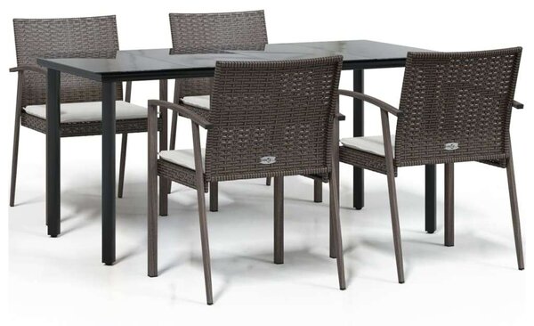 Polyrattan Kerti Étkezőgarnitúra - 5 részes