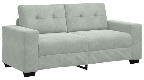 Világosszürke bársony loveseat kanapé 180x77x82 cm