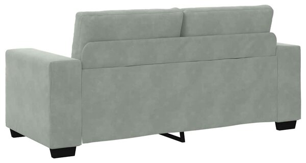 Világosszürke bársony loveseat kanapé 180x77x82 cm