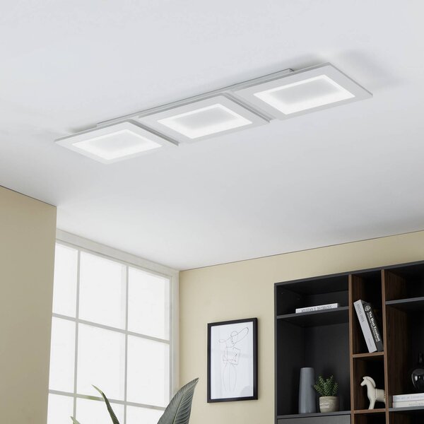 EGLO connect LED mennyezeti lámpa Padrogiano-Z 3-fényű, 120 x 30 cm, dimmelhető, Fehér / opál, Nappali / Étkező, fém, Modern
