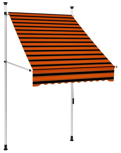 Narancssárga és barna kézzel feltekerhető napellenző 100 cm