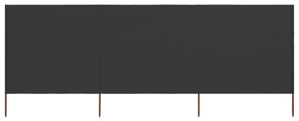 3 paneles antracitszürke szövet szélfogó 400 x 80 cm