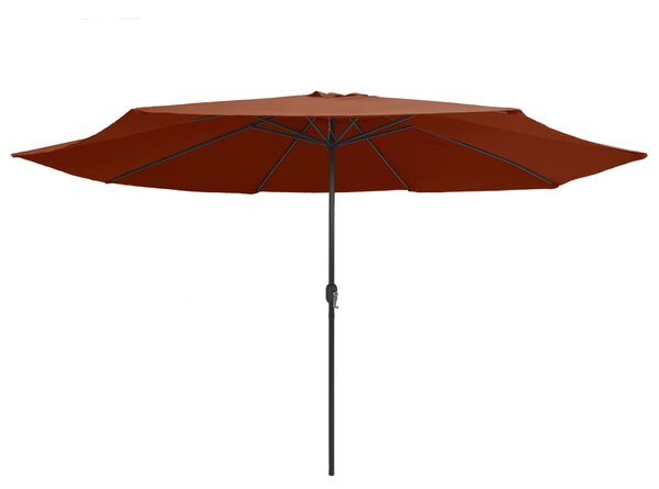 Terrakotta színű kültéri napernyő fémrúddal 390 cm