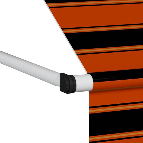 Narancssárga és barna kézzel feltekerhető napellenző 100 cm