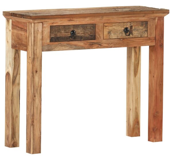 Tömör akácfa és újrahasznosított fa tálalóasztal 90,5x30x75 cm