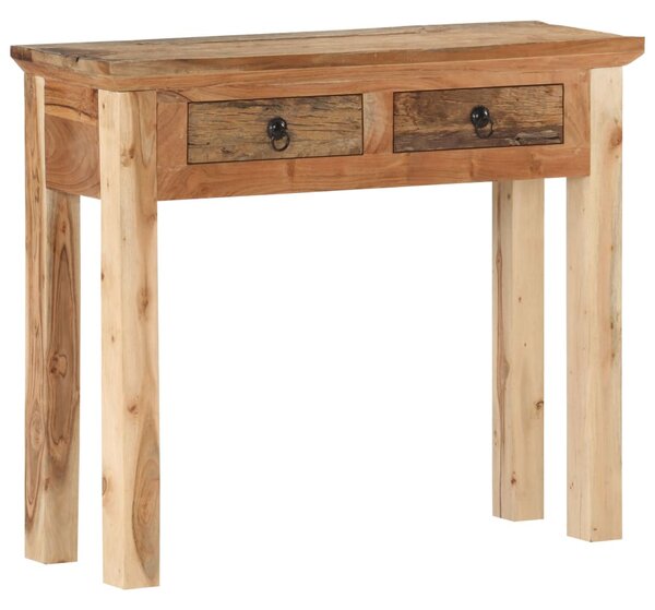Tömör akácfa és újrahasznosított fa tálalóasztal 90,5x30x75 cm