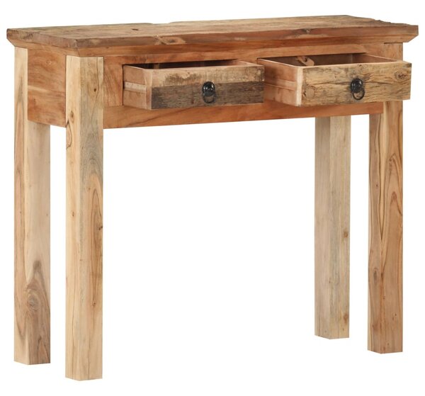 Tömör akácfa és újrahasznosított fa tálalóasztal 90,5x30x75 cm