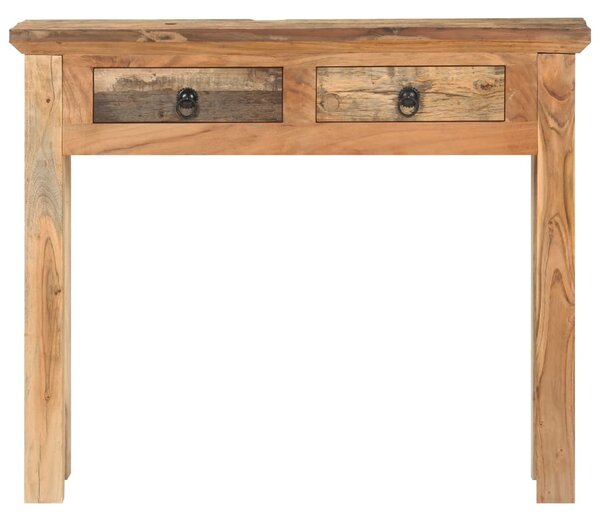 Tömör akácfa és újrahasznosított fa tálalóasztal 90,5x30x75 cm