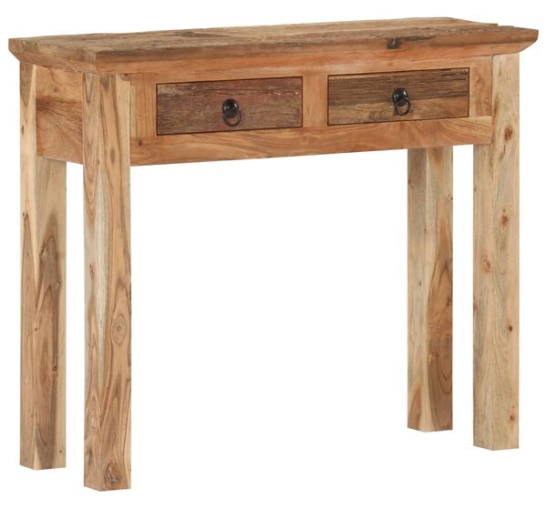 Tömör akácfa és újrahasznosított fa tálalóasztal 90,5x30x75 cm