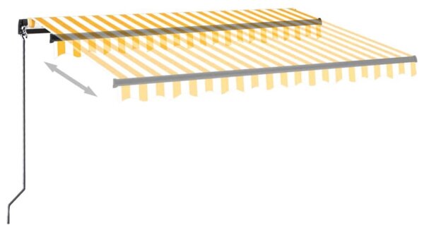 Sárga és fehér kézzel kihúzható napellenző 350 x 250 cm