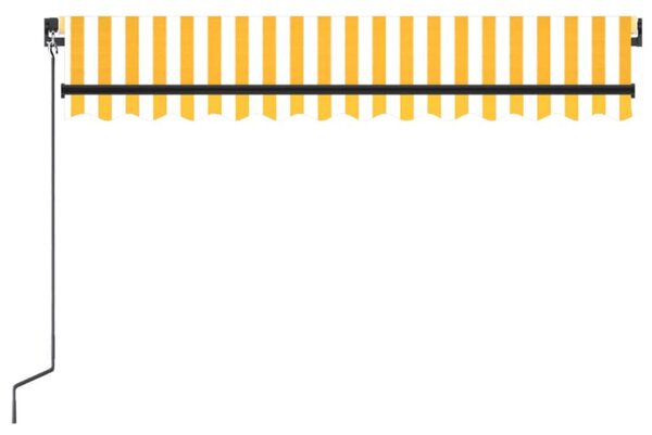 Sárga és fehér kézzel kihúzható napellenző 350 x 250 cm