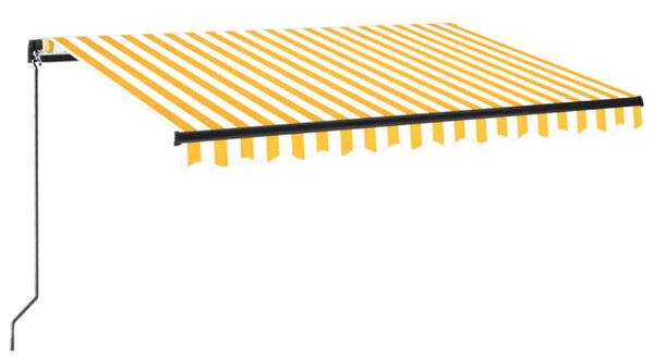 Sárga és fehér kézzel kihúzható napellenző 350 x 250 cm