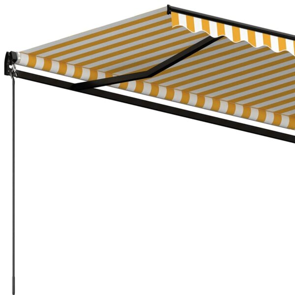 Sárga és fehér kézzel kihúzható napellenző 350 x 250 cm